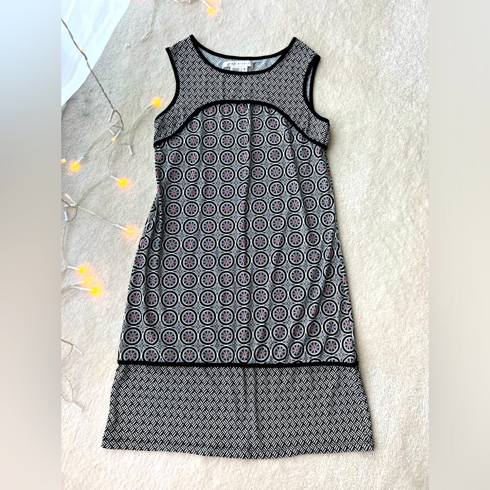 Max Studio Black One Red Mini Summer Dress Sleeveless